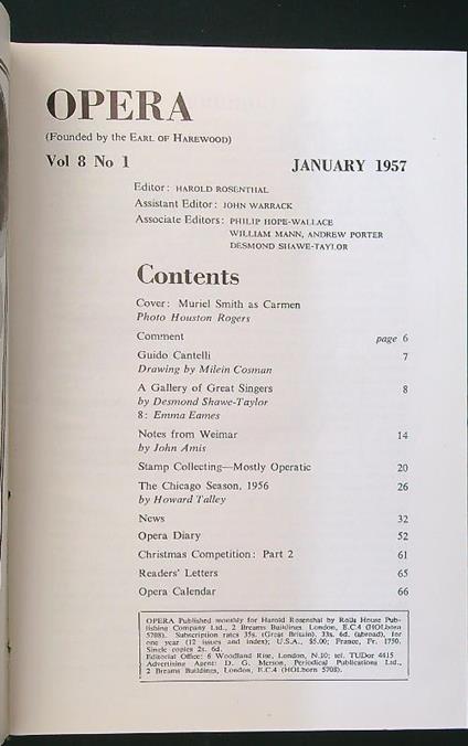 Opera. Raccolta annata 1957 - copertina