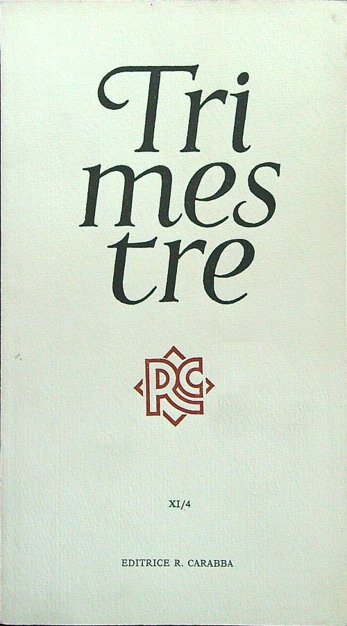 Trimestre XI/4 - copertina