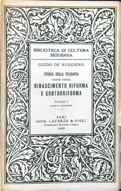 Rinascimento, riforma e controriforma vol. I