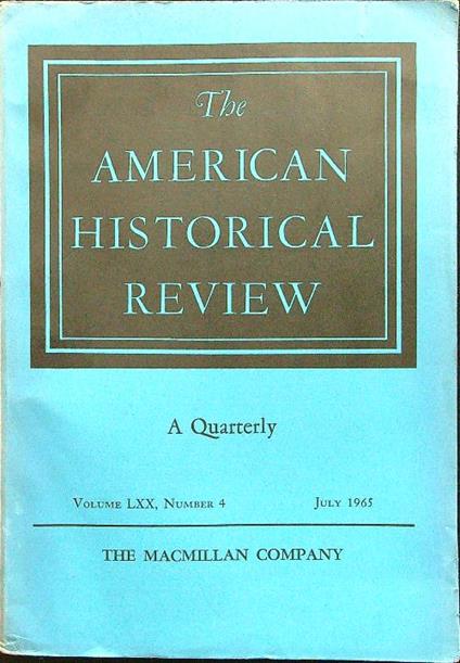 The american historical review july 1965 - copertina