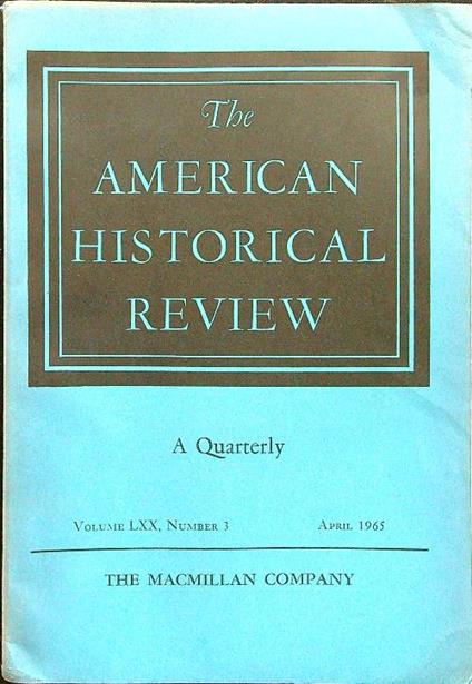 The american historical review april 1965 - copertina