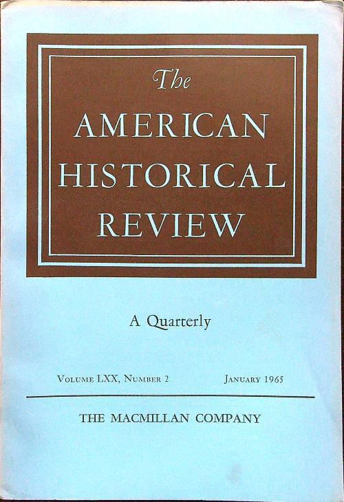 The american historical review january 1965