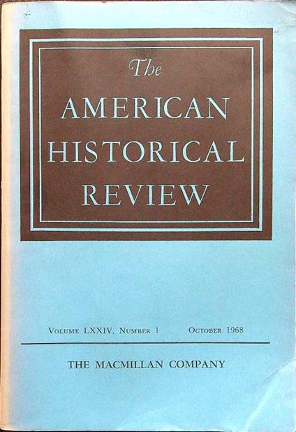 The american historical review october 1968 - copertina