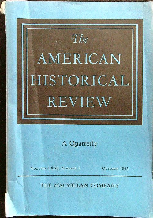 The american historical review october 1965 - copertina