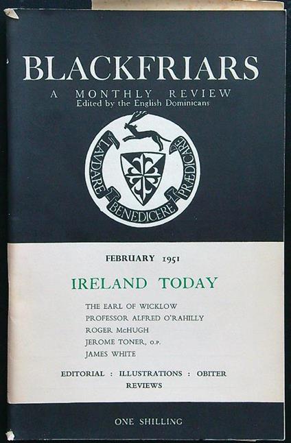 Blackfriars february 1951 - copertina