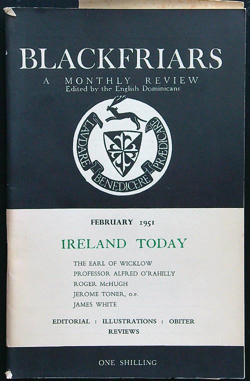 Blackfriars february 1951 - copertina