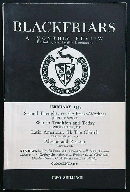 Blackfriars february 1954 - copertina