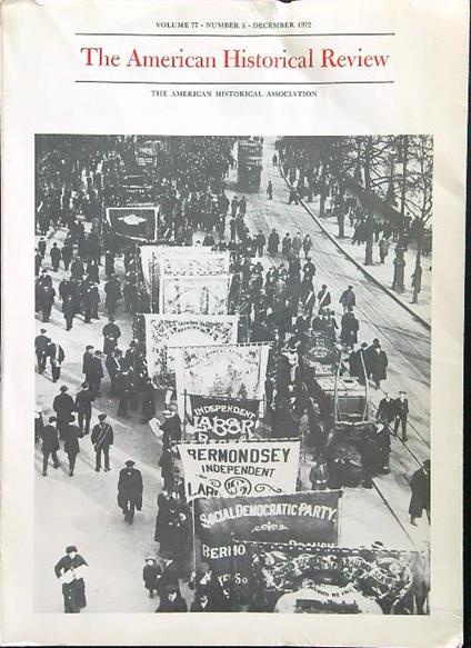 The american historical review vol. 77 n.5 december 1972 - copertina