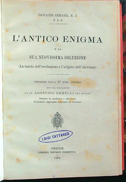 L' antico enigma - Giovanni Gerard - copertina
