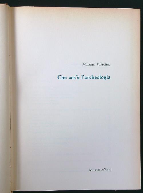 Che cos'è l'archeologia - Massimo Pallottino - copertina