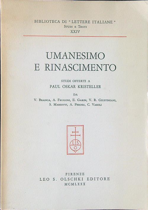Umanesimo e Rinascimento