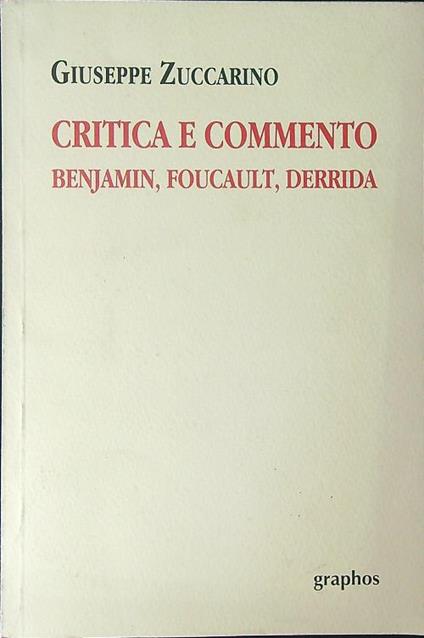 Critica e commento - Giuseppe Zuccarino - copertina