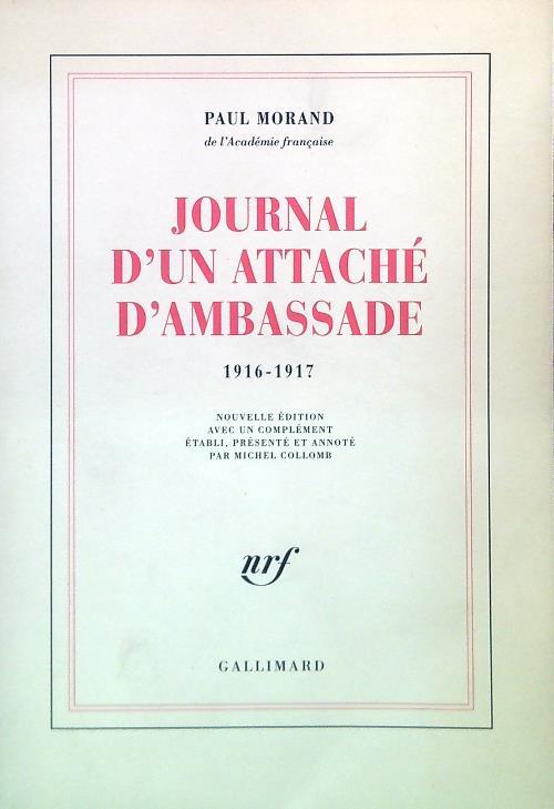 Journal d'un attaché d'ambassade, 1916-1917