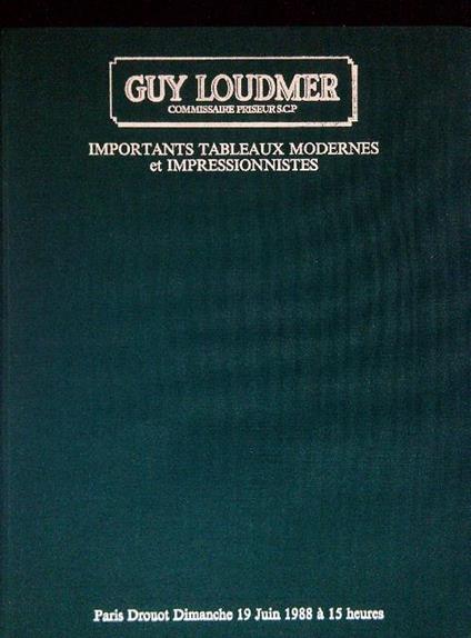 Importants tableaux modernes et impressionistes - Dimanche 19 Juin 1988 - copertina