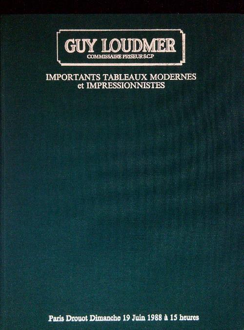 Importants tableaux modernes et impressionistes - Dimanche 19 Juin 1988 - copertina