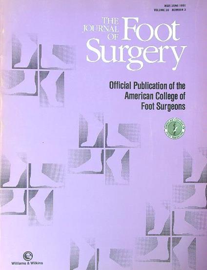 The Journal of Foot Surgery may/june 1991 vol 30 n. 3 - copertina