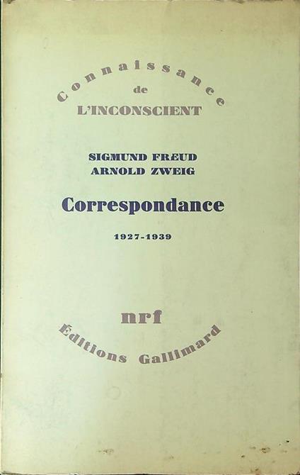 Correspondance 1927 - 1939 - Sigmund Freud - copertina