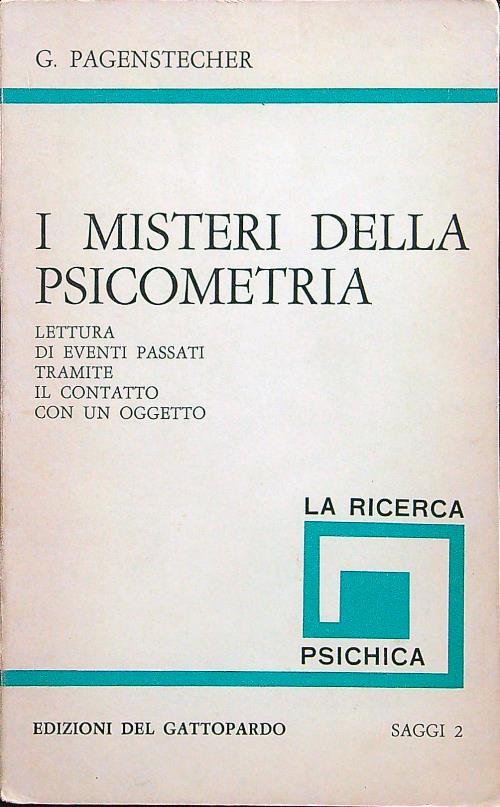 I misteri della psicometria - G. Pagenstecher - copertina