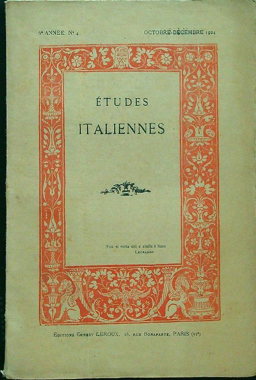 Etudes italiennes n.4 octobre-decembre 1924