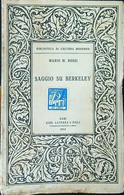 Saggio su Berkeley - Mario M. Rossi - copertina