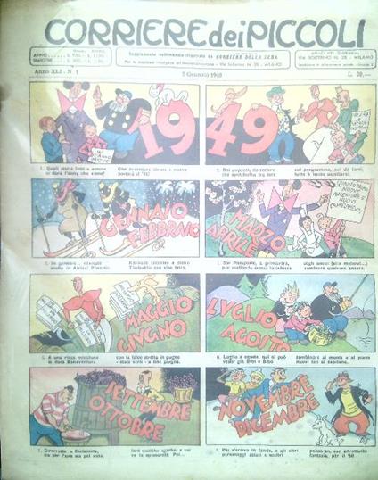 Corriere dei Piccoli 1949 Completa 1/52 - PESSIME CONDIZIONI - copertina