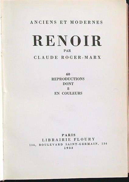 Renoir - Claude Roger-Marx - copertina