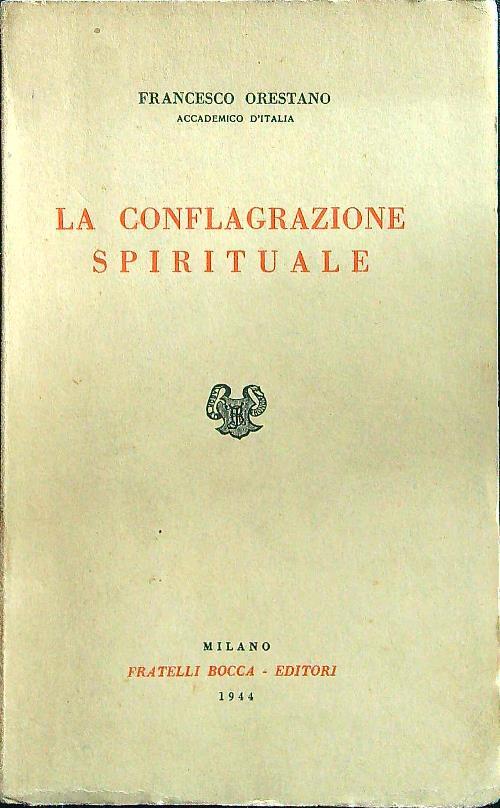 La conflagrazione spirituale - Francesco Orestano - copertina