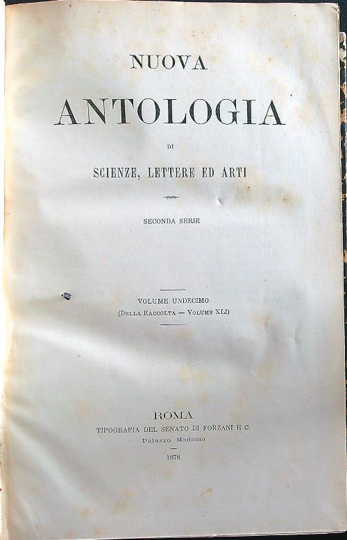 Nuova antologia di scienze, lettere ed arti seconda serie vol. 11