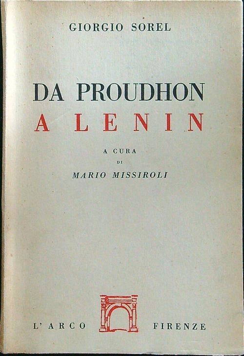 Da Proudhon a Lenin - Giorgio Sorel - copertina