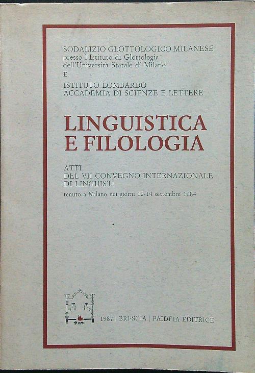 Linguistica e filologia