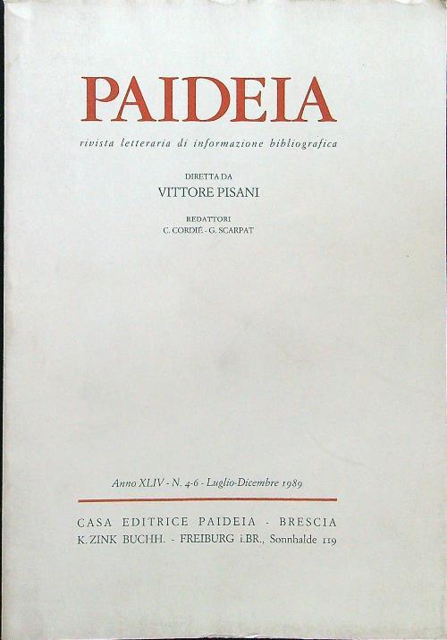 Paideia 1989 - fasc. 4-6 