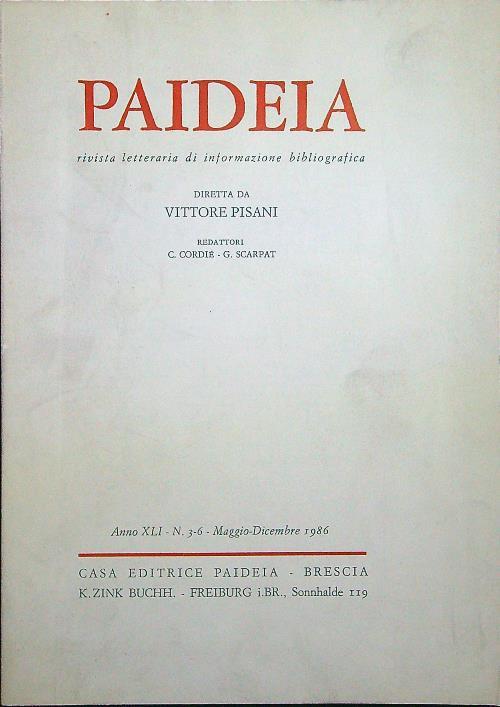 Paideia 1986 - Fasc. III-VI