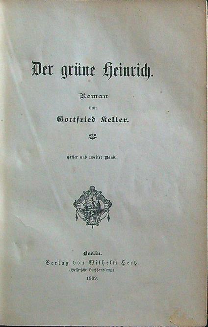 Der grune heinrich - Gottfried Keller - copertina