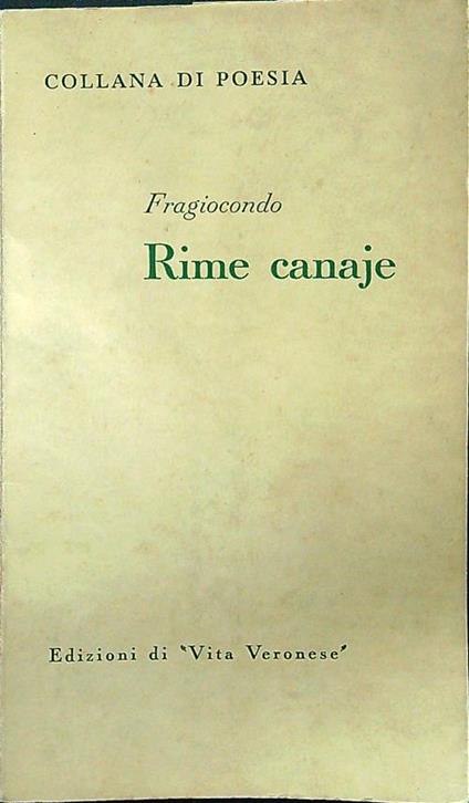 Rime canaje - Fragiocondo - copertina