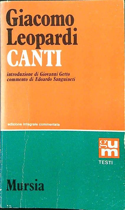 Canti - Giacomo Leopardi - copertina