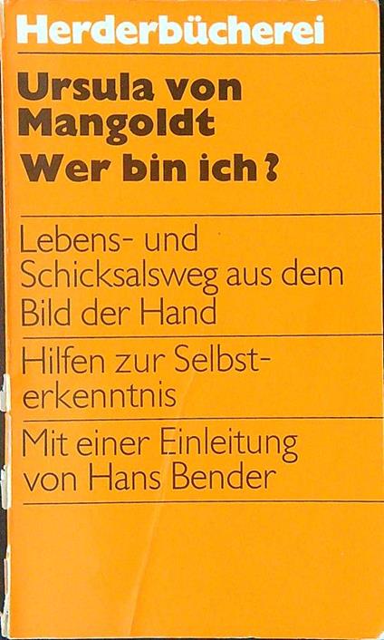 Wer bin ich? - Ursula Von Mangoldt - copertina