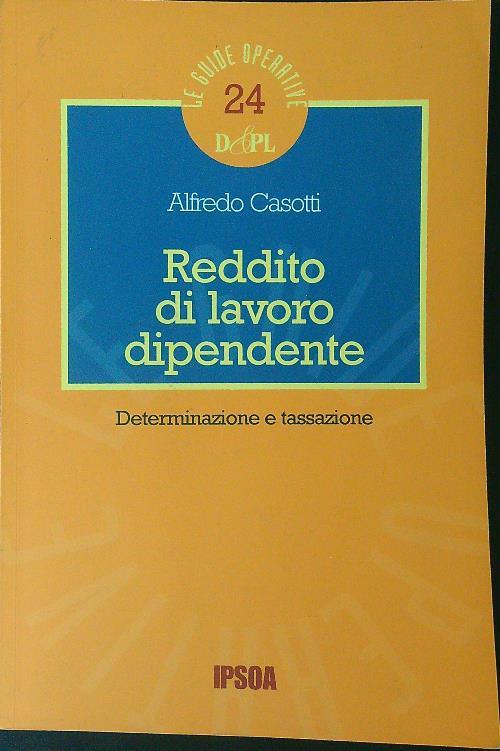 Reddito di lavoro indipendente - Alfredo Casotti - copertina