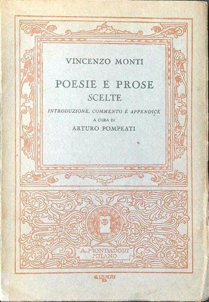 Poesie e prose scelte - Vincenzo Monti - copertina