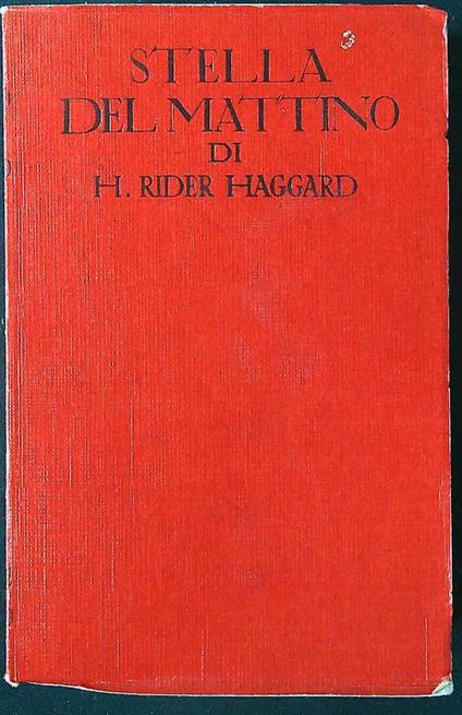 Stella del mattino - H. Rider Haggard - copertina