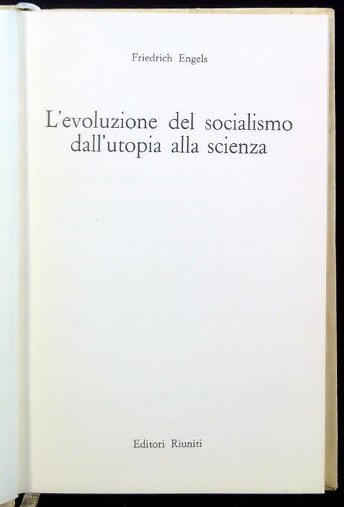 L' evoluzione del socialismo dall'utopia alla scienza