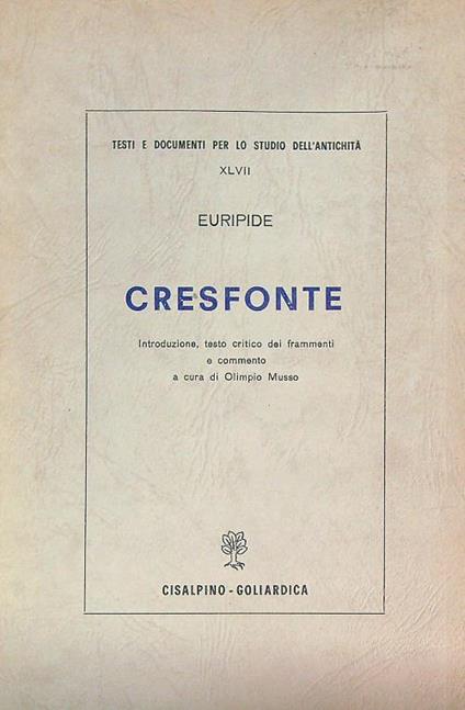 Cresfonte - Euripide - copertina