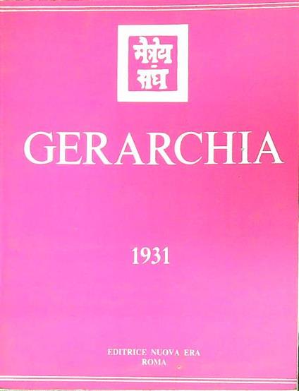 Gerarchia 1931 - copertina
