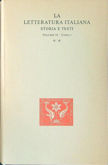 La  letteratura Italiana storia e testi 44 Tomo I - Giorgio Falco - copertina