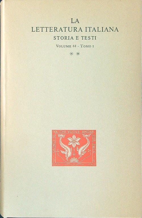 La  letteratura Italiana storia e testi 44 Tomo I - Giorgio Falco - copertina