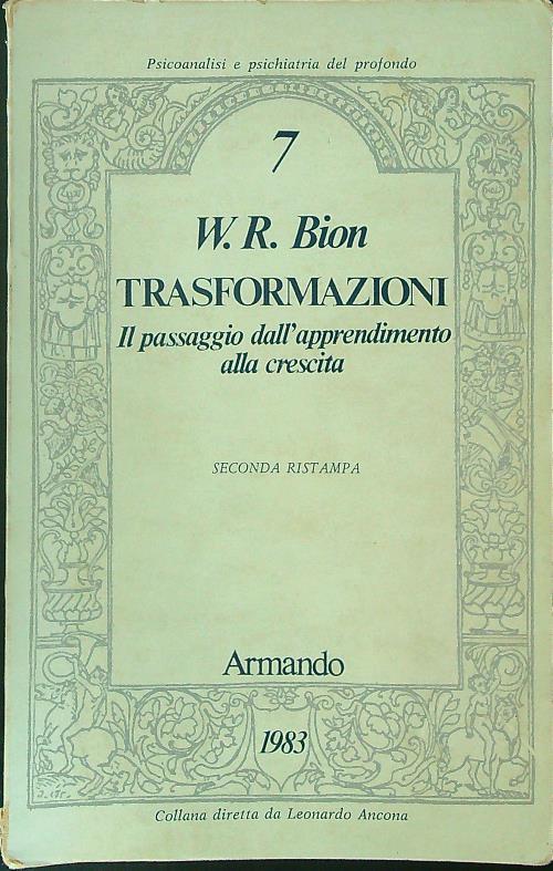 Trasformazioni - W. R. Bion - copertina