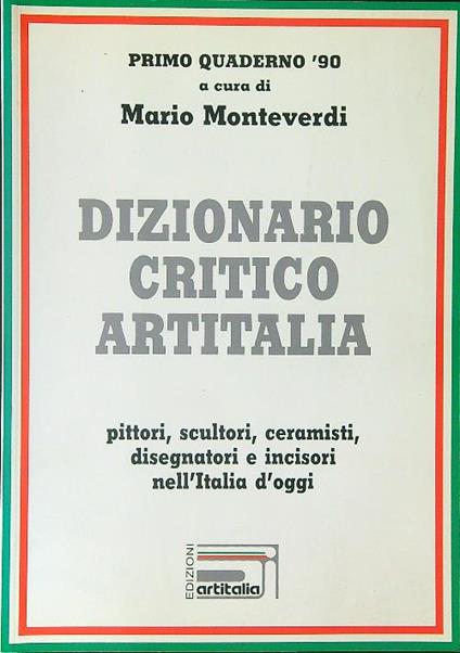 Dizionario critico Artitalia - Mario Monteverdi - copertina