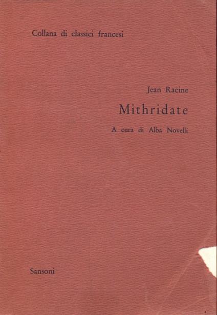 Mithridate  - Jean Racine - copertina