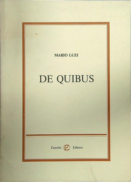 De Quibus - Mario Luzi - copertina