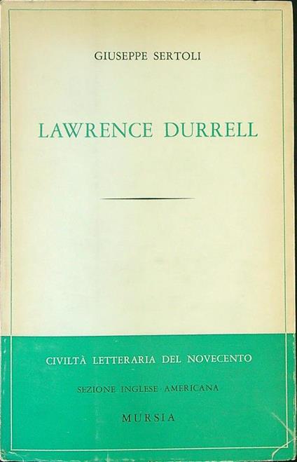 Lawrence Durrell - Giuseppe Sertoli - copertina