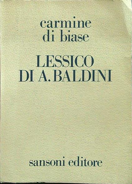 Lessico di A. Baldini - Carmine Di Biase - copertina